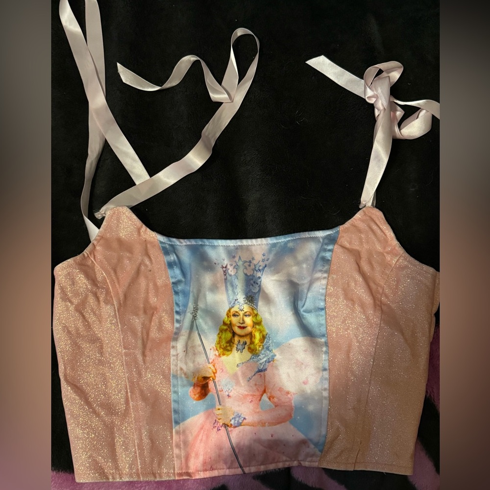 Dolls kill wizard of oz Glinda corset top